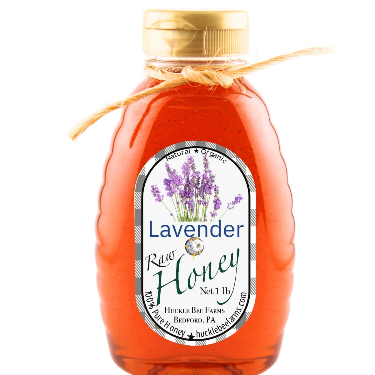 Huckle Bee Farms LLC Honey 1/2 Lb Bottle -$10 Lavender Honey Delight: Relax &amp; Savor Sweet Aromas