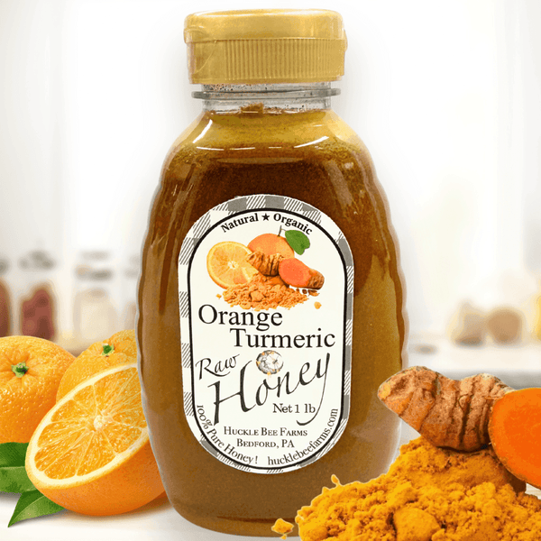 Huckle Bee Farms LLC Honey 1 Lb Bottle - $16.99 Orange Turmeric Honey Immune Boosting Antioxidant Blend
