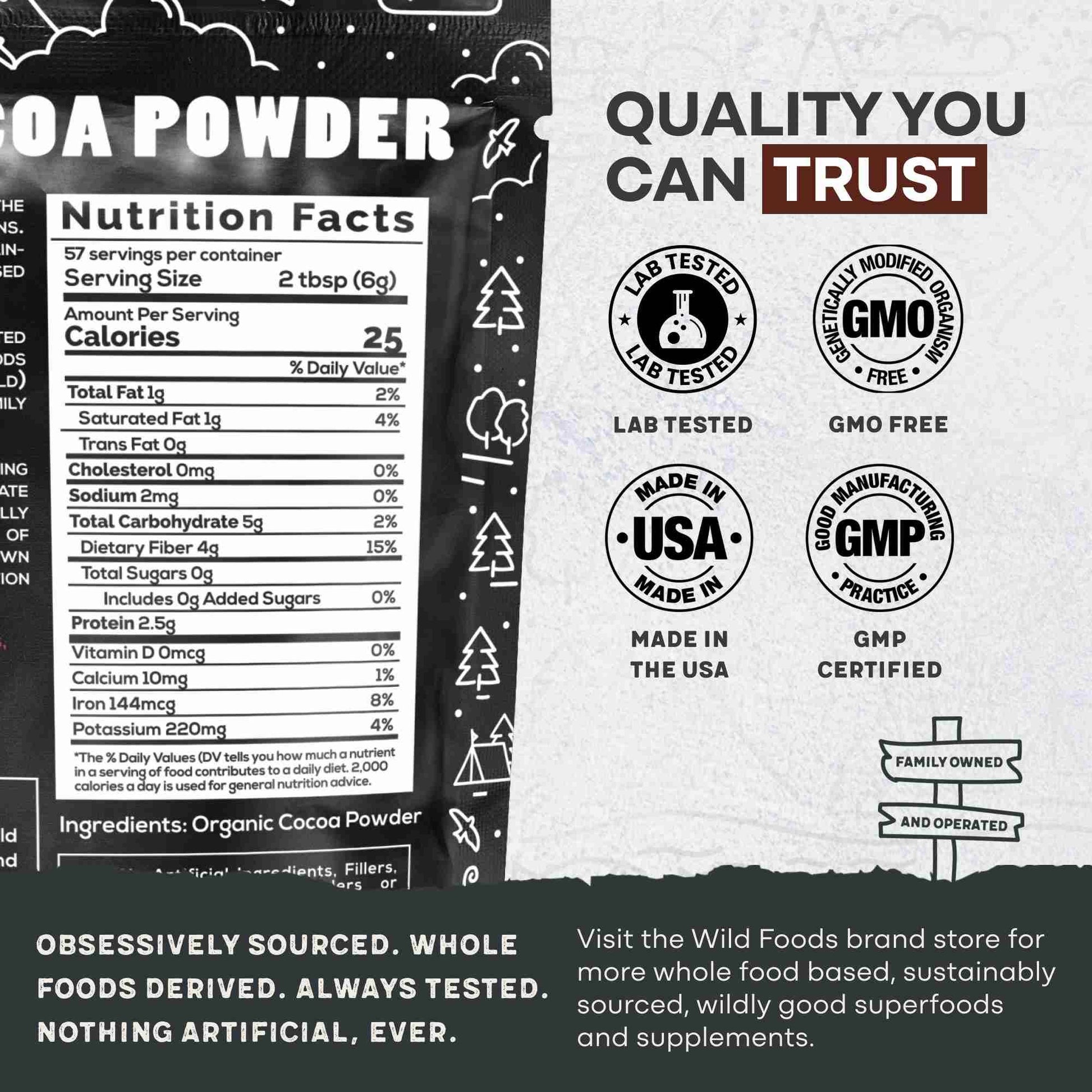 Cocoa Powder, 57 servings - Single-Origin Antioxidant - My American Goods