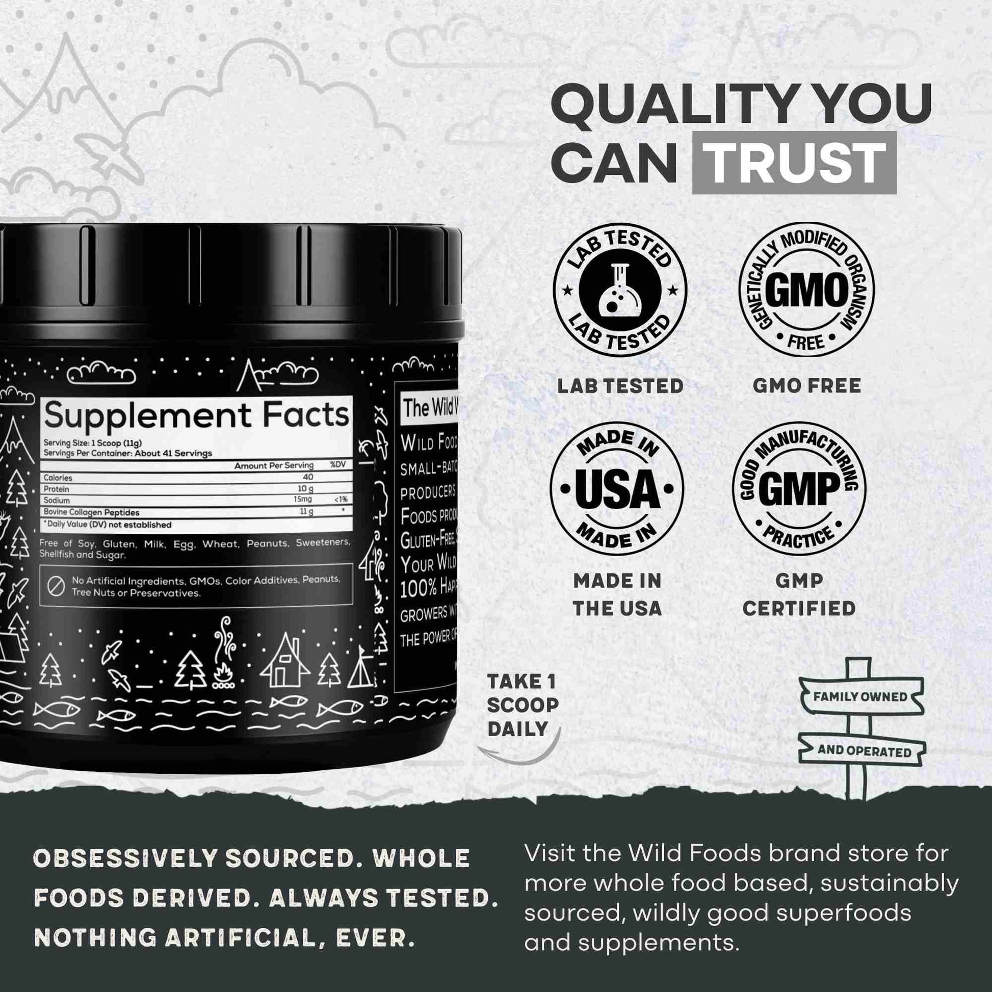 Grass-Fed Collagen Peptides, 41 servings – Skin, Hair & Joint Support Collagen - My American Goods