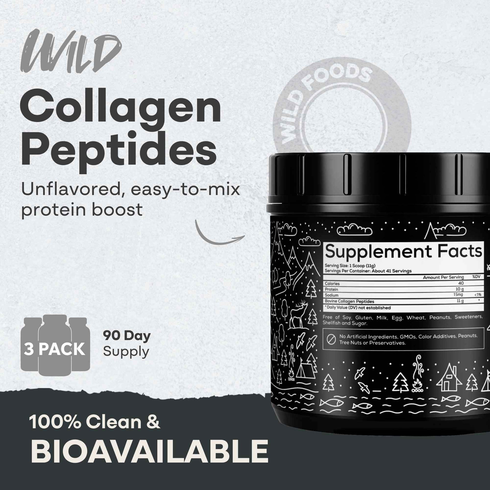 Grass-Fed Collagen Peptides, 41 servings – Skin, Hair & Joint Support Collagen - My American Goods