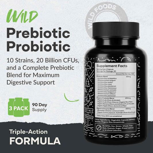 Prebiotics & Probiotics, 30 servings – Gut Health & Digestion Support - My American Goods