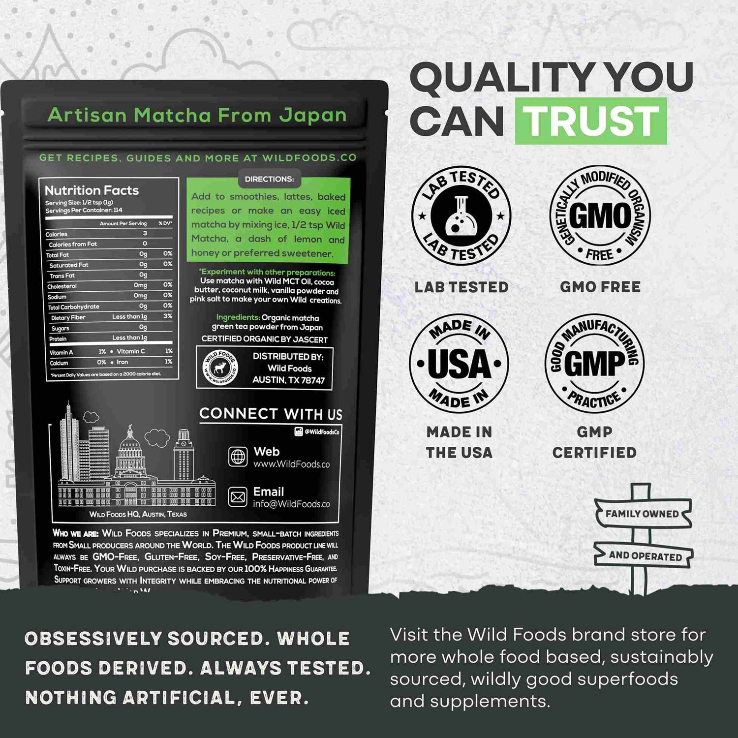 Matcha, 114 servings - Ceremonial Grade, Sustained Energy and Mood Enhancer - My American Goods