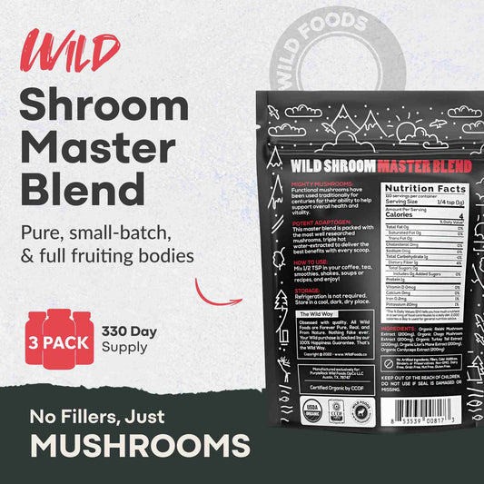 Master Mushrooms Blend, 110 servings – Immune Boosting Adaptogenic Mushrooms - My American Goods