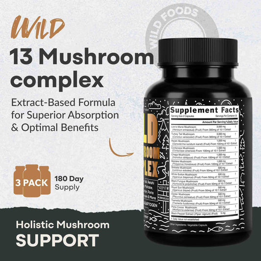 13 Mushroom Complex, 30 servings - Immunity and Longevity Support - My American Goods