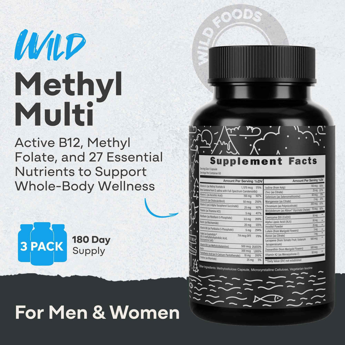 Wild Foods Methyl Multi: High-Quality Methylated Multivitamin - My American Goods