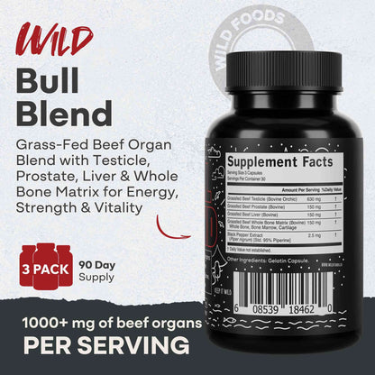 Bull Blend, 30 servings – Natural Male Hormone &amp; Energy Support - My American Goods