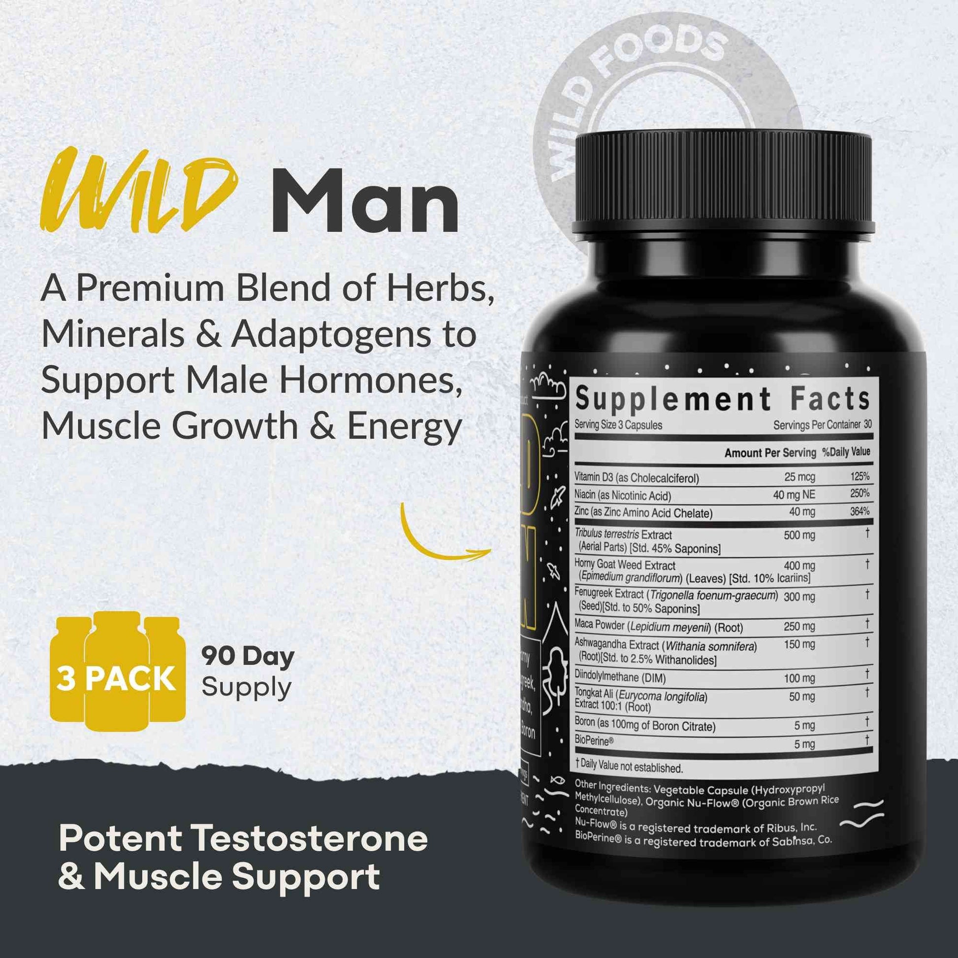 Wild Man Herbal Stack – Male Hormone Balance & Performance - My American Goods