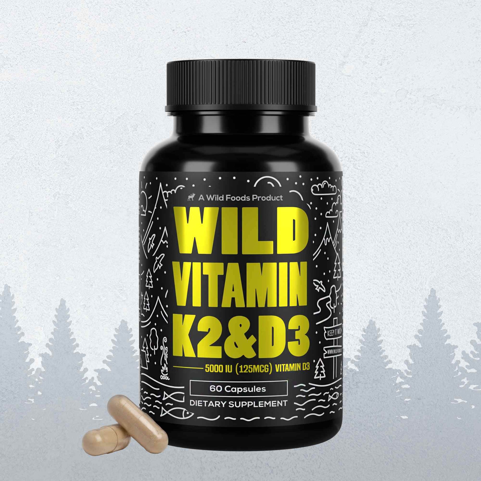 Vitamin K2 (MK-7) & Vitamin D3 (5000 IU) & Black Pepper Extract - My American Goods