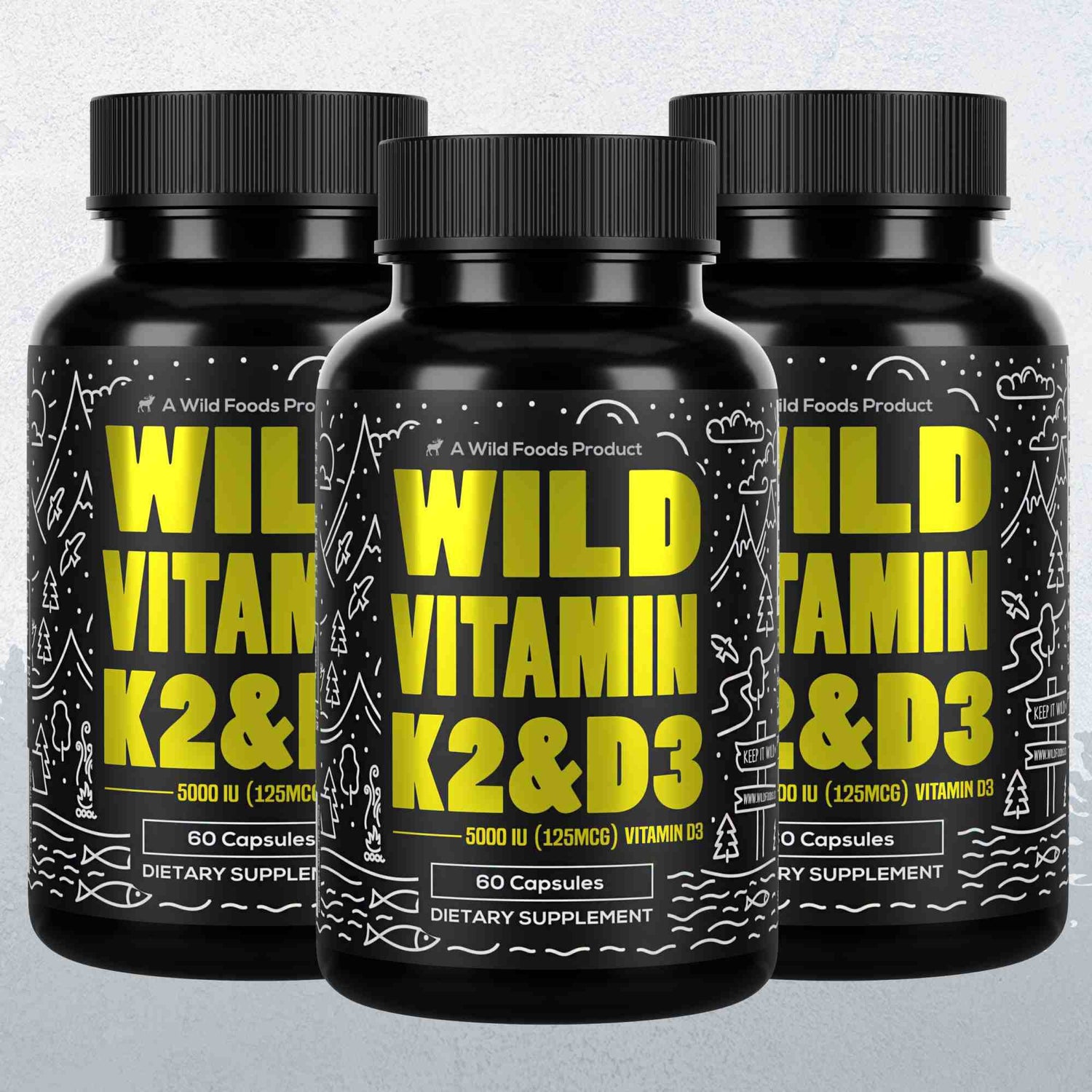 Vitamin K2 (MK-7) &amp; Vitamin D3 (5000 IU) &amp; Black Pepper Extract - My American Goods