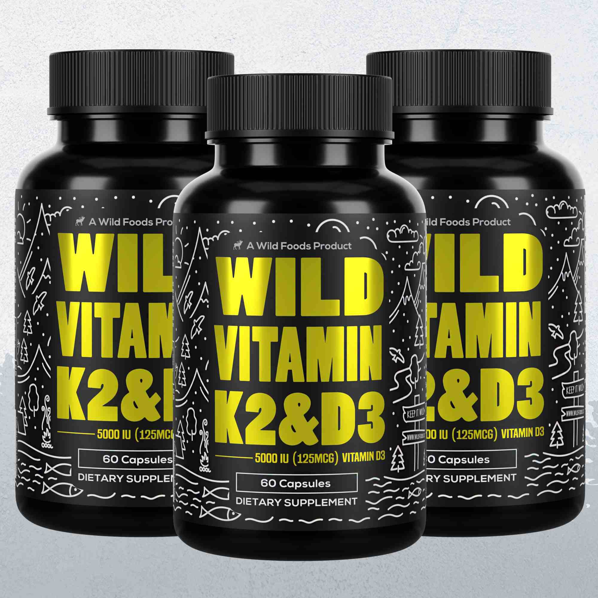 Vitamin K2 (MK-7) &amp; Vitamin D3 (5000 IU) &amp; Black Pepper Extract - My American Goods