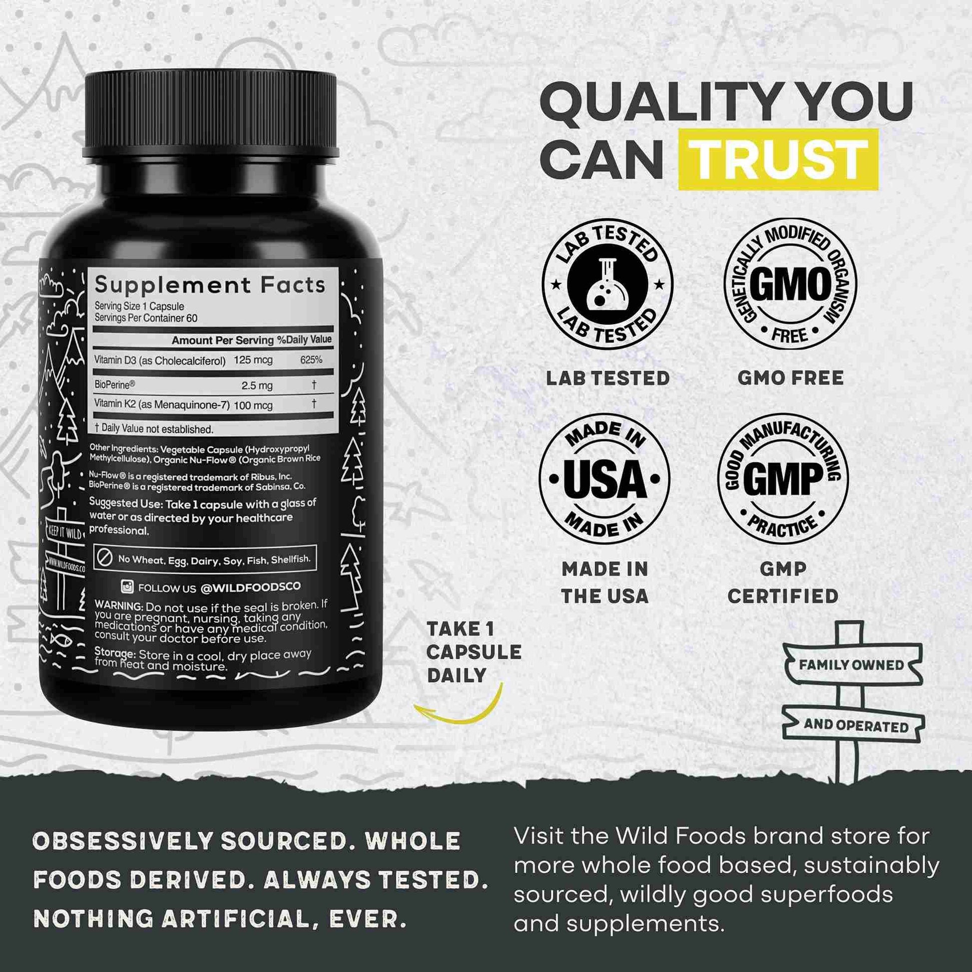 Vitamin K2 (MK-7) & Vitamin D3 (5000 IU) & Black Pepper Extract - My American Goods