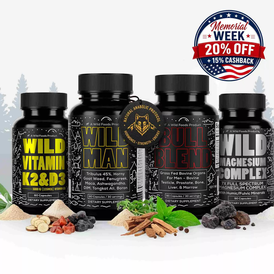 Wild Foods Supplements Wild Man Bundles: Natural Anabolic Support