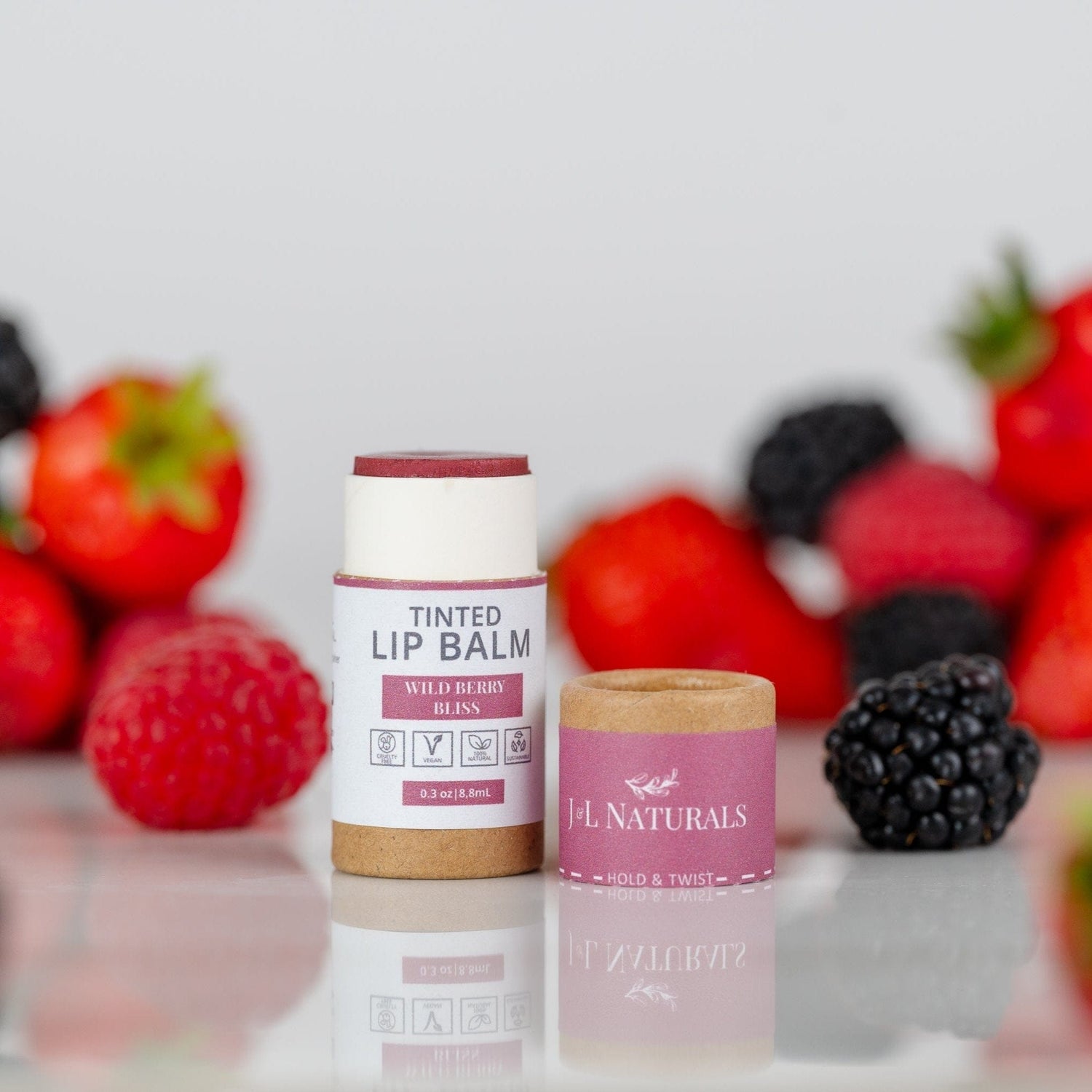 J&amp;L Naturals Lip Care Wild Berry Bliss Tinted Lip Balm
