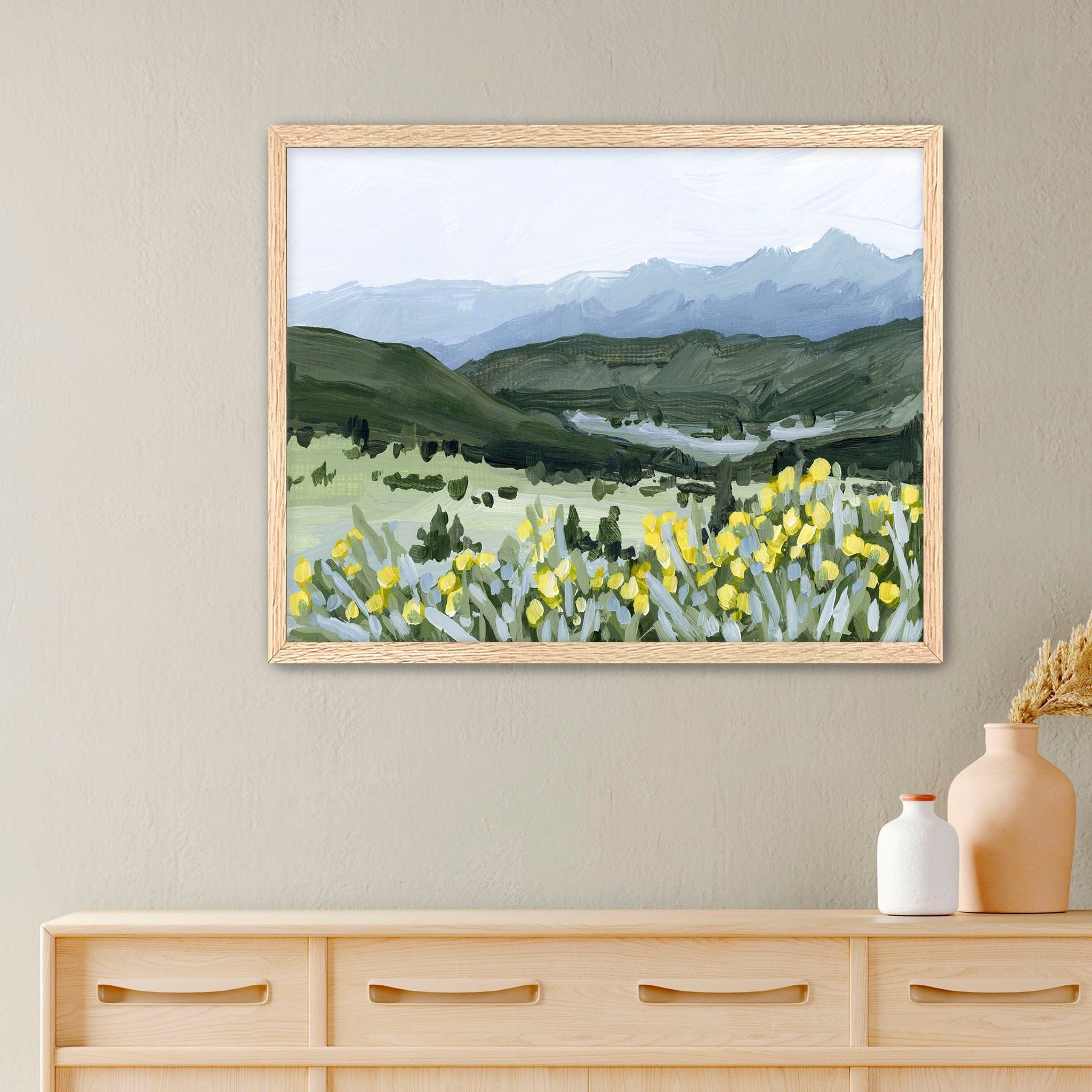 Katie Garrison Art Print Paper Print / 5x7 in / Oak Frame "Wildflower Hike" Art Print