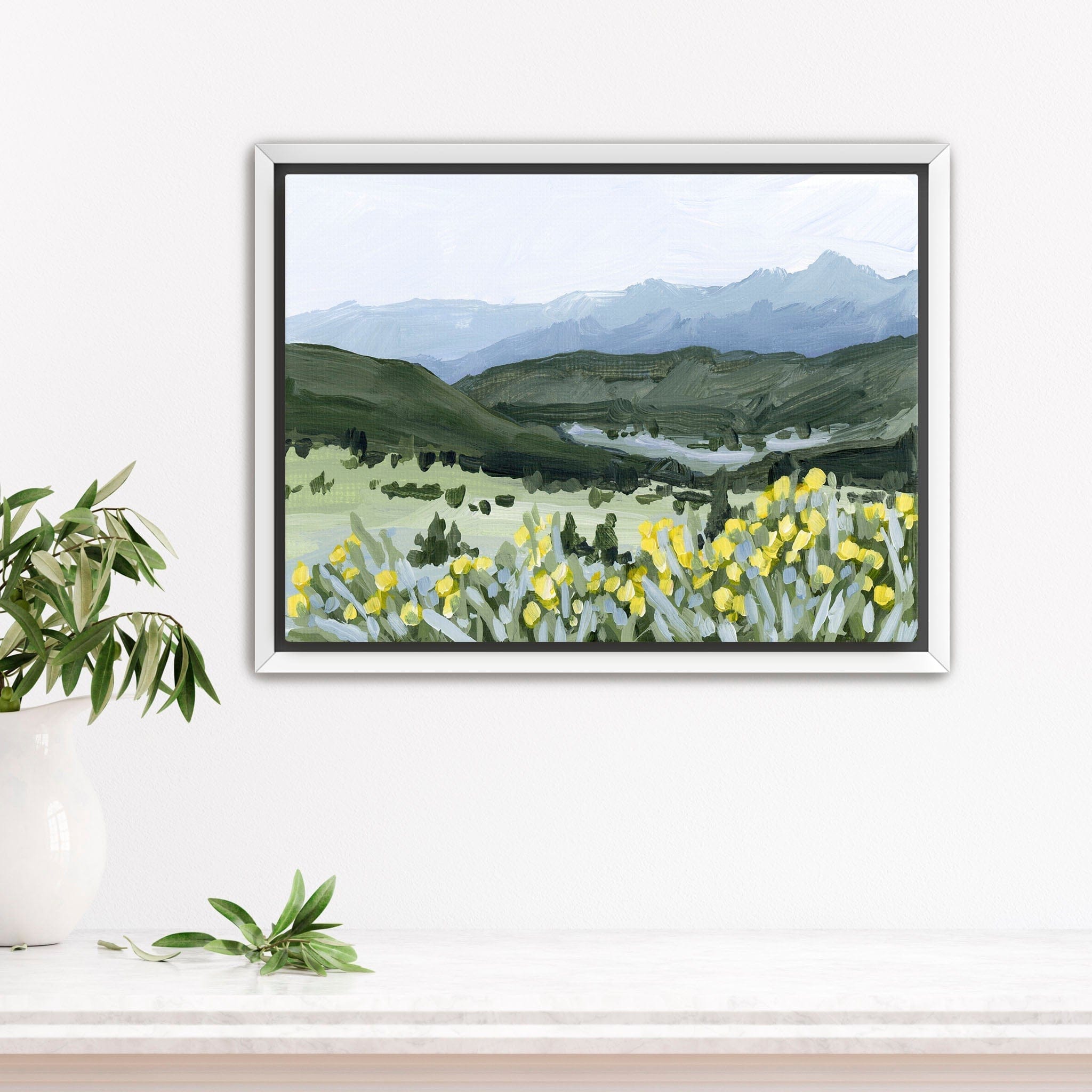 Katie Garrison Art Print Stretched Canvas / 8x10 in / White Frame "Wildflower Hike" Art Print