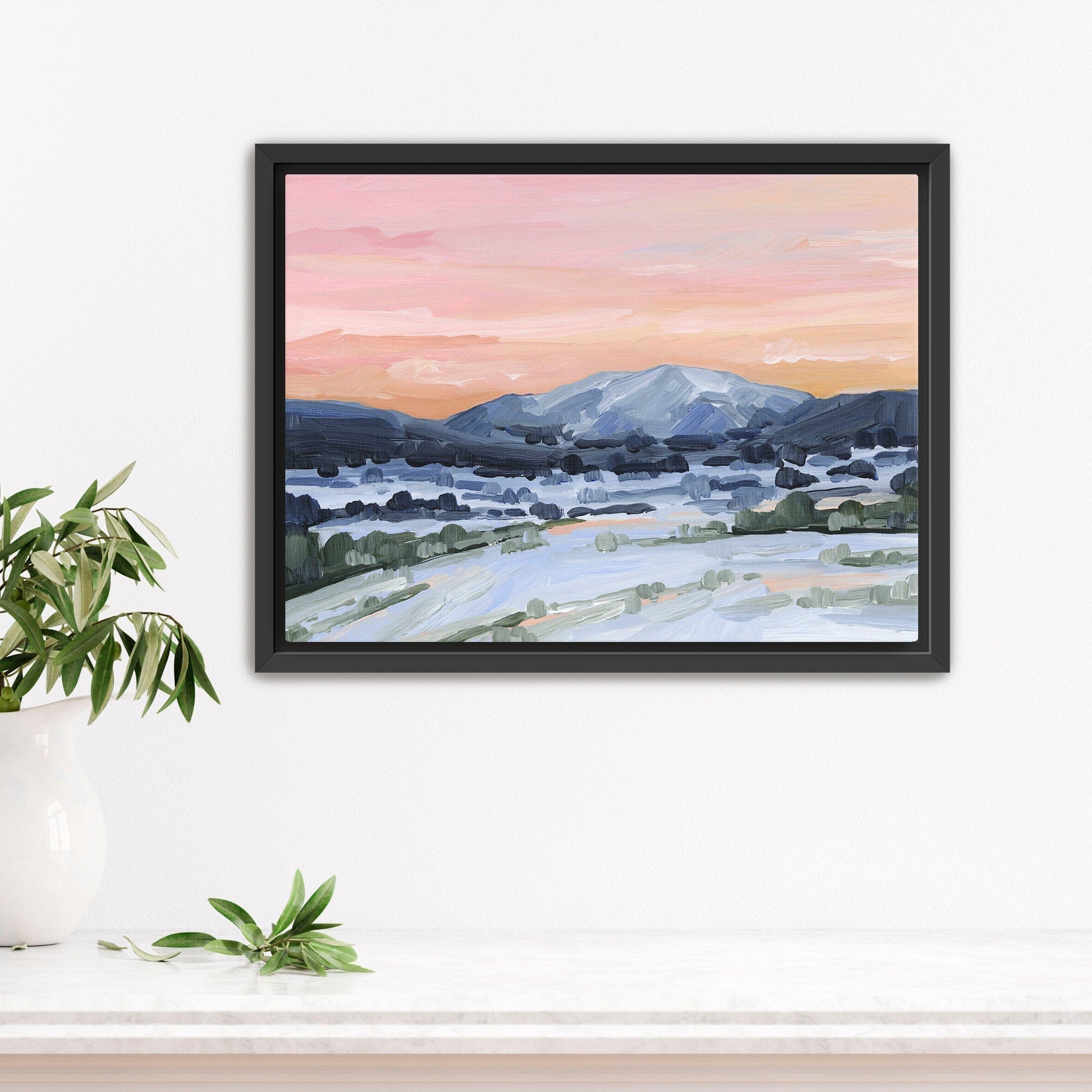 Katie Garrison Art Print Stretched Canvas / 8x10 in / Black Frame "Winter Sky" Art Print
