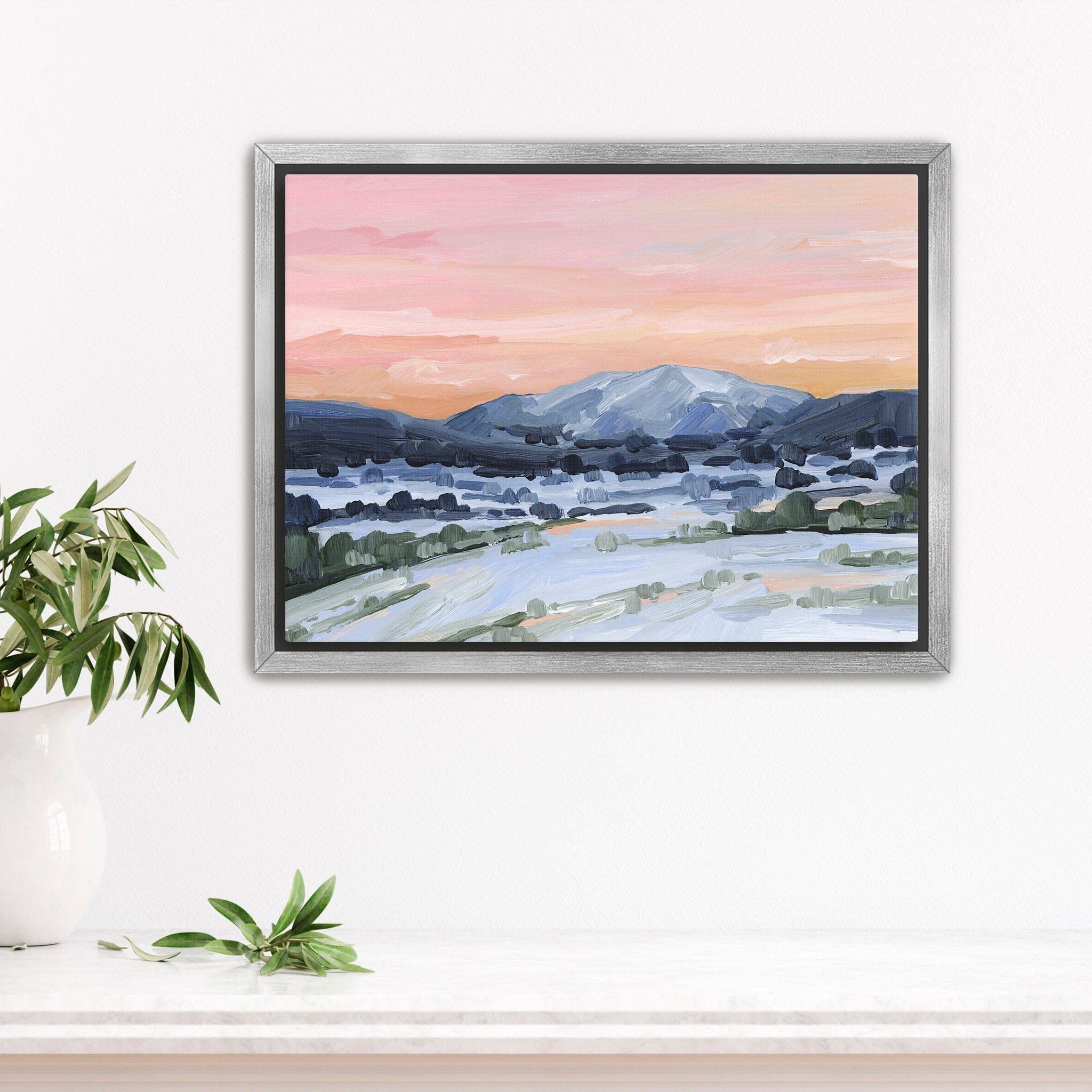 Katie Garrison Art Print Stretched Canvas / 8x10 in / Silver Frame "Winter Sky" Art Print