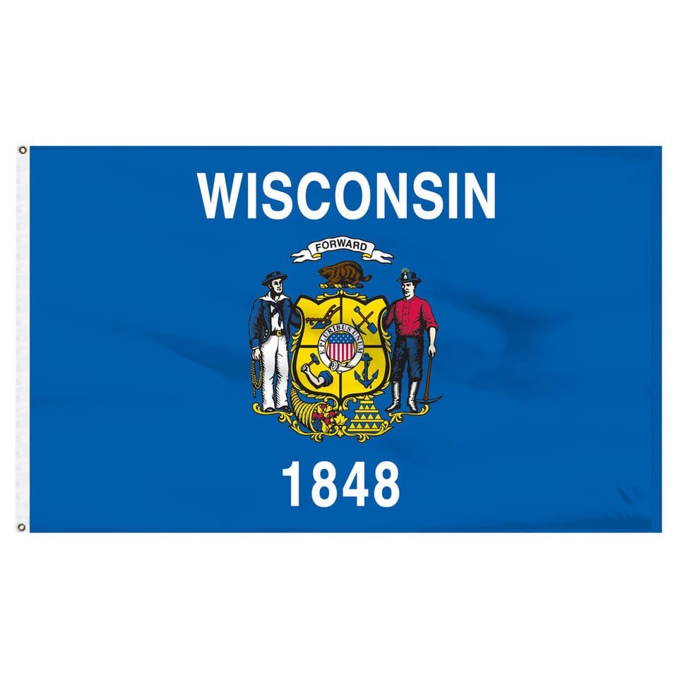 Flags Unlimited USA Nylon State Flags Wisconsin