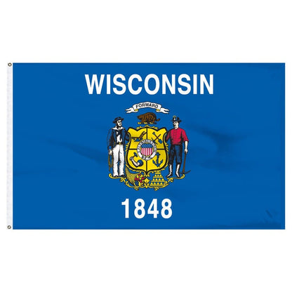 Flags Unlimited USA Nylon State Flags Wisconsin