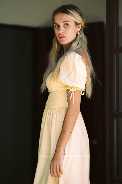 Canyon Soft Yellow Silk Dress