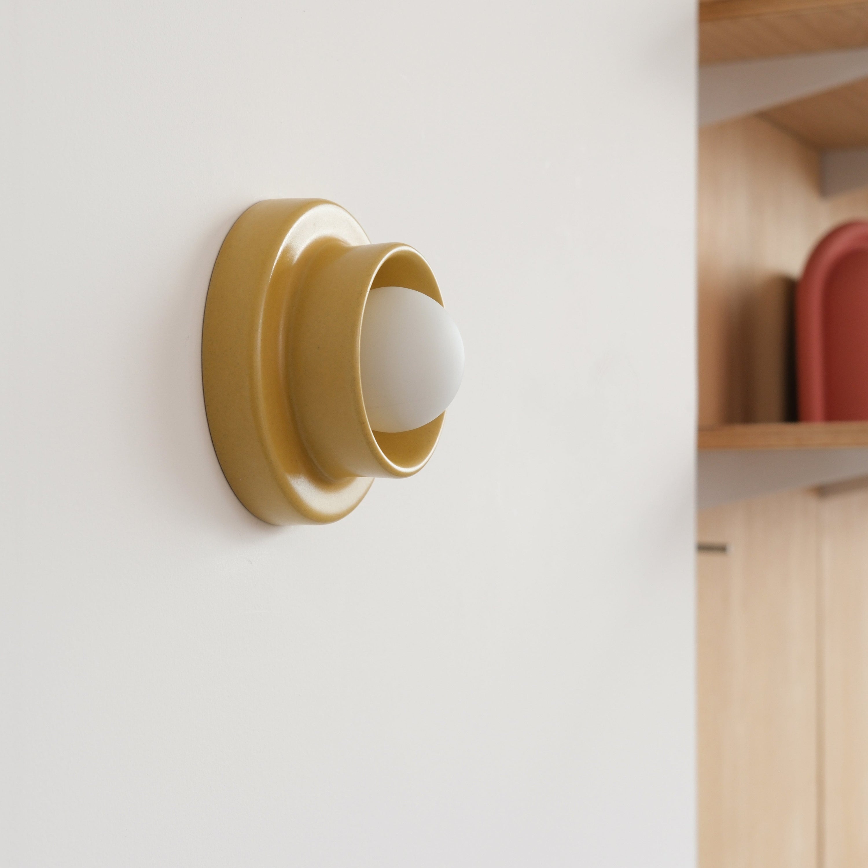 Misewell Lamps Yellow / Hard-wired (Dimmable) Q Sconce