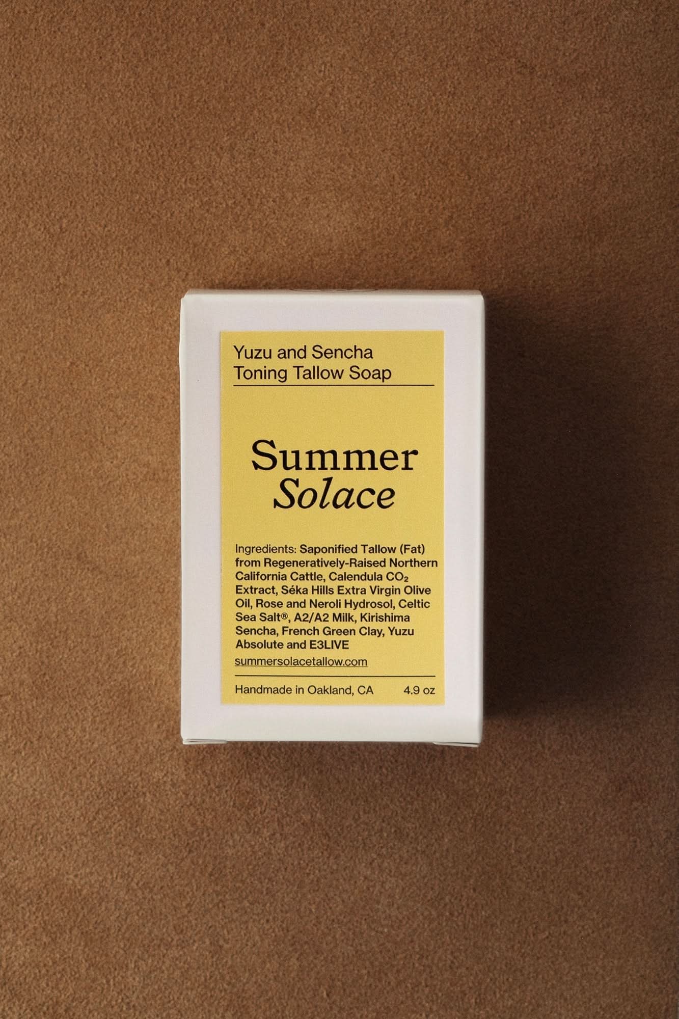 Summer Solace Tallow Tallow Soap Yuzu &amp; Sencha Soap – Invigorating Toning Bar with E3Live®