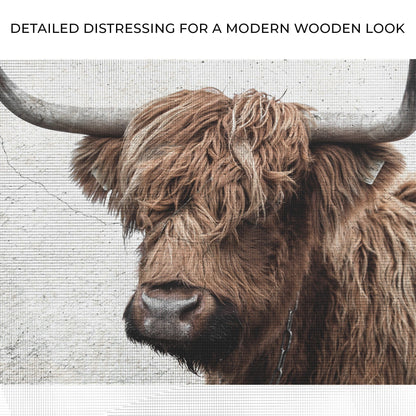 Tailored Canvases Canvas Natural Rustic Highland Cow Canvas Wall Art